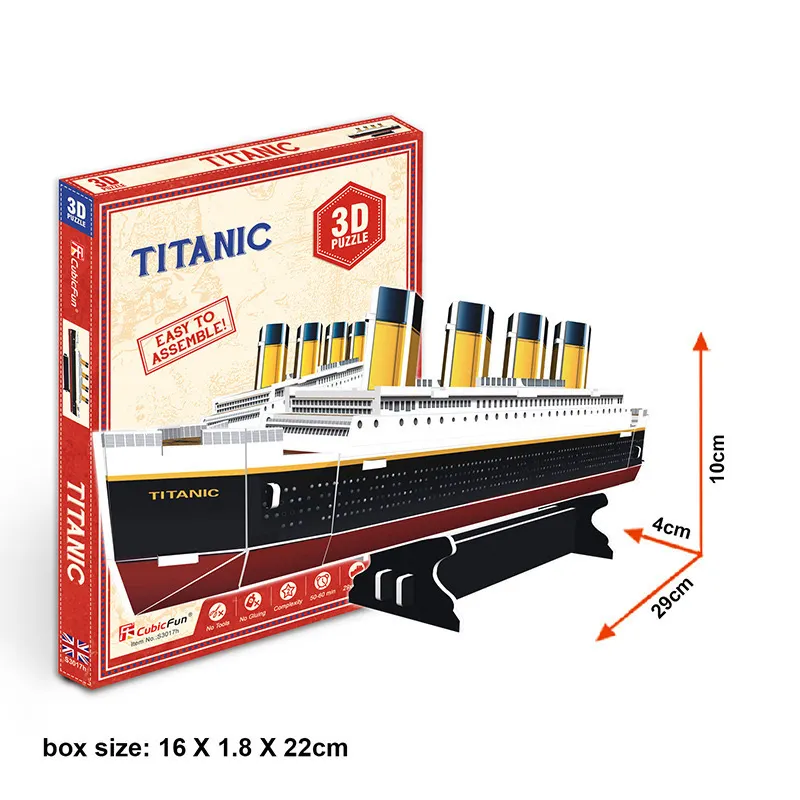 3D Puzzle Titanic paper ship hand-assembled Toys EVA foam paper board assembled toy child jigsaw diy 3d puzzle