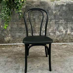 Wholesale <b>Outdoor</b> Wedding Event Plastic <b>Stackable</b> Thonet Black Resin Bentwood <b>Chair</b> for Sale - Product Image 1