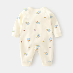 Pelele Enterizo Sin Costuras <span class=keywords><strong>para</strong></span> Recién Nacidos de Otoño e Invierno, Lindo Traje de Gateo de Puro Algodón Inspirado en Traje de Monje con Botones y Velcro - Product Image 2