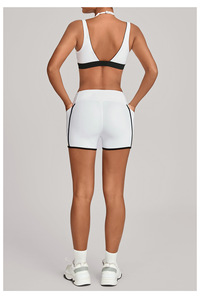 Conjunto Deportivo de 2 Piezas <span class=keywords><strong>para</strong></span> Gimnasio y Fitness, Top Corto con Cuello en V Profundo, Sujetador Deportivo Transpirable, Pantalones Cortos de <span class=keywords><strong>Yoga</strong></span>, Conjunto de <span class=keywords><strong>Yoga</strong></span> <span class=keywords><strong>para</strong></span> <span class=keywords><strong>Principiantes</strong></span> - Product Image 3