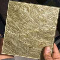 Verre feuilleté ultra-transparent 8+8mm avec intercouche en tissu de soie dorée, feuille de verre décorative opaque pour l'intimité, taille personnalisée pour l'intérieur