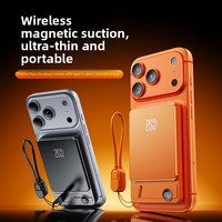 Batteries externes ultra-minces en ABS magnétiques 2-en-1 avec support sans fil, cordon et câble, charge rapide 20W, affichage numérique, 10000mAh, Type-C
