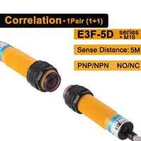 Seri E3F-5D E3F-5DN1-5L N2/N3/P1/P2/Y1/Y2 E3F-5DP3-5L Sensor Saklar Fotolistrik Jangkauan Deteksi 5M PNP NO NC NPN 18MM