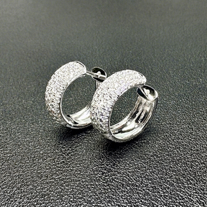 Fashion Design 5 Rows Iced Out VVS Moissanite Diamonds White Gold <b>Earring</b> Cuffs Fine Jewelry <b>Earrings</b> Women <b>Hoop</b> - Product Image 1