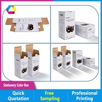 Boîtes d'expédition colorées personnalisées avec impression de logo sur mesure, emballage durable pour la papeterie et les fournitures scolaires