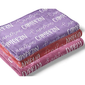 Tùy Chỉnh <span class=keywords><strong>Monogram</strong></span> Bé Cá Nhân Bé Lông Cừu Cá Nhân Sinh Nhật Bé Chăn Cho Cô Gái Cậu Bé Với Tên - Product Image 3