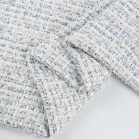 Nouveau tissu bouclé en polyester italien de luxe rose et bleu brillant pour vêtements, manteaux et sacs