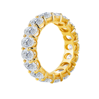 10K 14K Weiß- und Gelbgoldringe mit im Labor gezüchteten Diamanten, Eternity Oval Cut Stapelbare Ringe, Luxuriöse IGI-zertifizierte Damenringe