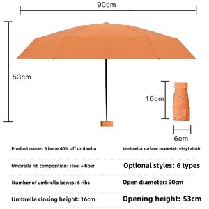 Paraguas de Bolsillo Ultra Ligero, Plegable en Cinco Secciones, con Bolsa de <span class=keywords><strong>Hombro</strong></span>, Protección Solar, Parasol para Mujer con Bolsa de Cuero, Logotipo Personalizado - Product Image 5