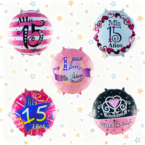 Palloncini per <span class=keywords><strong>Compleanno</strong></span> a Tema Rosa per Ragazze di 15 Anni, Decorazioni per Feste - Product Image 1