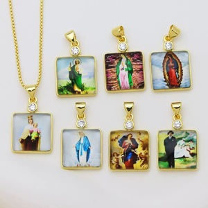 LS-D1144 Collar con Colgante Religioso Católico, Sagrado Jesús, Nuestra Señora del Monte Carmelo, Joyería Cristiana Doble, Regalo para Mujer - Product Image 4