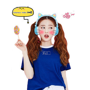 Casque audio sans fil Bluetooth pour enfants, avec oreilles <span class=keywords><strong>de</strong></span> chat mignonnes, LED, musique stéréo, fabrication chinoise OEM, cadeau - Product Image 3