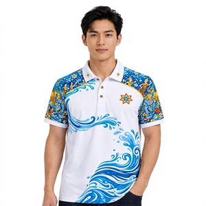 เสื้อโปโลซับลิเมชั่นสั่งทำพิเศษ ลายซัมเมอร์ไวบ์ แห้งเร็ว ผลิตจากโพลีเอสเตอร์ ชุดยูนิฟอร์มกีฬา ผู้ผลิต OEM - Product Image 1
