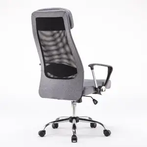 उच्च अंत डार्क ग्रे के साथ उच्च वापस कार्यालय जाल Ergonomic कुर्सियों तय Armrest प्रतीक्षालय के लिए