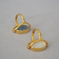 Bague rotative en plaqué or 18 carats double face pour femme