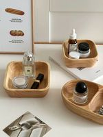 Organisateur de bureau en bois style Ins, plateau japonais en bois massif pour le rangement et la présentation de bijoux, clés et articles divers