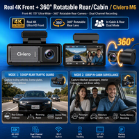Caméra embarquée 4K véritable avec double objectif avant et arrière, écran IPS 3,2 pouces, WiFi, GPS, WDR, enregistreur vidéo, surveillance de stationnement 24h/24