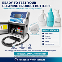 Imprimante CIJ industrielle pour l'impression de codes de lot et de date sur les bouteilles de détergents et de produits de nettoyage