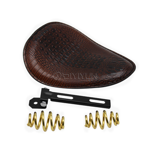 Retro marrón de cuero de cocodrilo Solo de <span class=keywords><strong>asiento</strong></span> de la motocicleta cojín de soporte para de helicóptero <span class=keywords><strong>Cafe</strong></span> <span class=keywords><strong>Racer</strong></span> Bobber asientos - Product Image 2