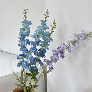 <span class=keywords><strong>Jacinthe</strong></span> de fleurs artificielles en soie bleue de haute qualité pour la décoration de la maison - Product Image 4