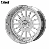 Jantes FGD personnalisées polies forgées Super Single 22X10 22X12 24X12 24X14 26X14 26X16 PCD 8X165.1 pour RAM 2500