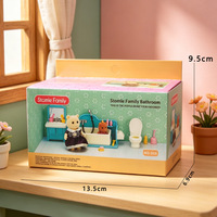 Accessoires pour maison de poupée : Ensemble de lavabo miniature, toilettes personnalisables, meubles miniatures, jouet de maison de poupée en plastique pour les 14 ans et plus