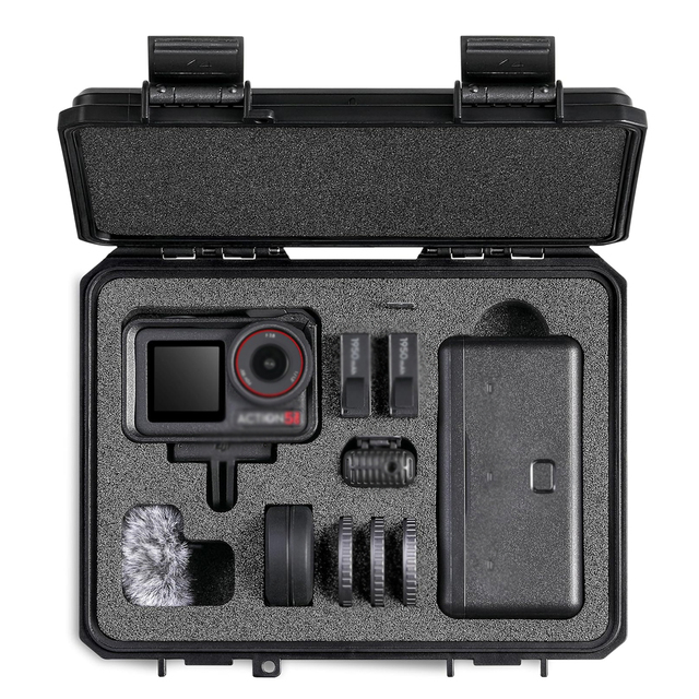 Portable Custom Foam Hard Plastic Camera Case for DJI Osmo Action 5 Pro/4/3 Compatible with Battery Case Waterproof Storage Box