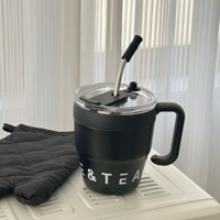 Tasse 16oz en gros tasses à café isolées en acier inoxydable 18/8 à double paroi avec paille