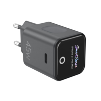 Chargeur mural USB-C intelligent 45W à détection de présence avec écran, adaptateur secteur UE à affichage numérique pour smartphone et tablette