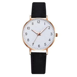 Montre à quartz lumineuse, design minimaliste, cuir givré, montre-bracelet numérique décontractée - Product Image 5