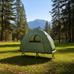 Tente de camping pliable verte pour 1 personne, installation rapide, tissu Oxford, utilisation en plein air pour les aventures - Product Image 2