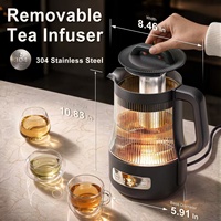 Bouilloire électrique intelligente en verre, fournie directement par l'usine, OEM ODM Marque Privée, maintien au chaud 12h, température réglable pour la maison