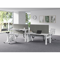 Table de travail élégante pour le bureau du personnel moderne pour les employés avec chemin de câbles et construction robuste