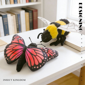 ตุ๊กตาผีเสื้อและผึ้งน่ารัก ของเล่นตุ๊กตาแมลงสมจริง แมงมุม <span class=keywords><strong>มด</strong></span> ตั๊กแตน แมงป่อง เต่าทอง ใช้เป็นของตกแต่ง - Product Image 4