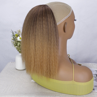 Queue de Cheval à Cordon de 12" Extensions de Cheveux Lisses Yaki Synthétiques Résistantes à la Chaleur à Clipser