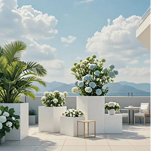 Jardinière en acier galvanisé pour la cour avant et la cour arrière, design moderne carré, couleur personnalisable - Product Image 2