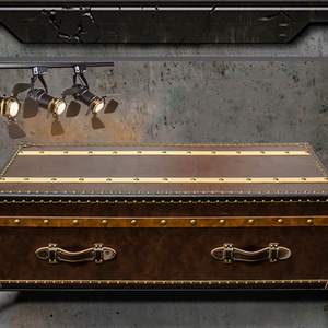 Table basse moderne en cuir véritable de style américain avec rangement et <span class=keywords><strong>hauteur</strong></span> réglable, design durable, structure en bois massif européen - Product Image 4