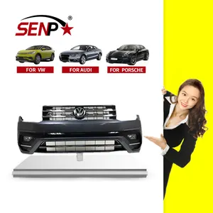 SENP Car Bumper Auto Body Parts Kit For 2018-2020 Year VW Volkswagen Atlas R-Line Front Bumper Platinum Grey #27 3CN807221
