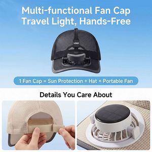 Gorra de Béisbol Moderna Multifuncional con Logotipo Personalizado, Ventilador Solar Recargable por USB, Visera de Protección Solar para Senderismo al Aire Libre - Product Image 2