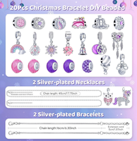 Calendrier de l'avent de Noël personnalisable Calendrier de compte à rebours de Noël pour enfants Kit de fabrication de bracelets à breloques de Noël