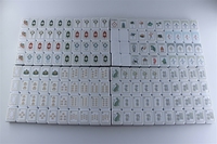 Mahjong Amerika 4-Lapis Berukir, Portabel, Tahan Lama, 160 Ubin, Motif Kura-Kura dengan Alas Lentera Imperial untuk Acara Warisan Budaya