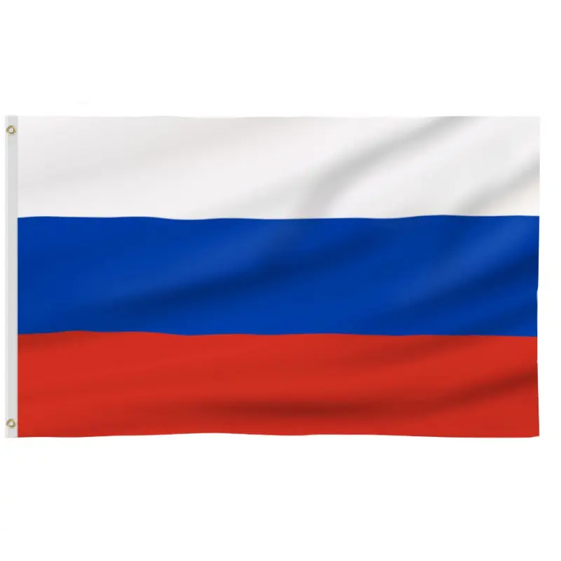 ธงรัสเซียพร้อมห่วงทองเหลืองธงรัสเซียทำจากผ้าไหมโพลีเอสเตอร์100% สั่งทำได้ธงรัสเซีย