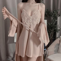 Conjunto de Pijama de Satén para Mujer, Bata de Seda, Ropa de Dormir Suave y Cómoda para el Hogar, Ideal para el Descanso y la Relajación Diaria