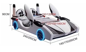 เตียงรถแข่งสำหรับเด็กผู้ชาย ราคาขายส่งจากโรงงาน พร้อมเครื่องเล่นเพลง - Product Image 5