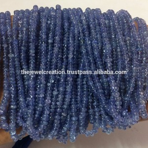 Piedra de tanzanita Natural de 3mm y 5mm, cuentas de piedras preciosas sueltas Rondelle lisas, hebra al mejor precio de fábrica al por mayor del fabricante - Product Image 2
