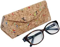 Vente en gros d'étuis pour lunettes de soleil pochette portable en liège végan emballage de luxe pliable pour lunettes avec logo personnalisé