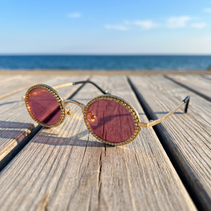 Luxurious Fashion Rectangle Rimless <b>Sunglasses</b> Moissanite Crystal Accents Gold Frame Anti-Reflective Pink Mirror Lenses UV - Product Image 3