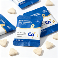 Complément alimentaire OEM ODM sous marque privée : Comprimés de minéraux lactés, bonbons, calcium, santé osseuse, vitamine C, dextrine résistante, fibres alimentaires