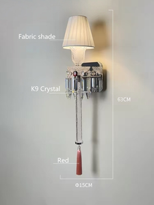 Appliques murales <span class=keywords><strong>d</strong></span>écoratives européennes de luxe en cristal pour villa, hôtel, couloir, salon, <span class=keywords><strong>chambre</strong></span>, applique murale <span class=keywords><strong>d</strong></span>'hôtel à lumière unique - Product Image 6