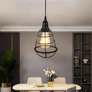 Modern basit çin demir kuş kafesi avize uzun ayarlanabilir yükseklik sıcak beyaz LED koridor Cafe Bar bireysel yaratıcı - Product Image 1